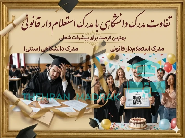 تفاوت مدرک دانشگاهی با مدرک استعلام‌دار قانونی